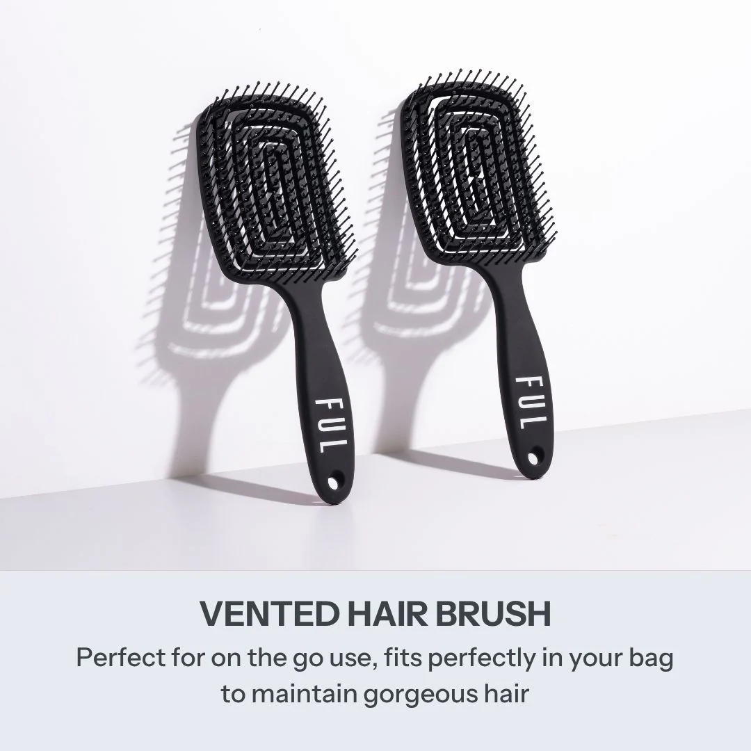 FUL Black Vented Hair Brush – Fast Blowdry Detangler with Anti-Static, Frizz Control Design - Image 4