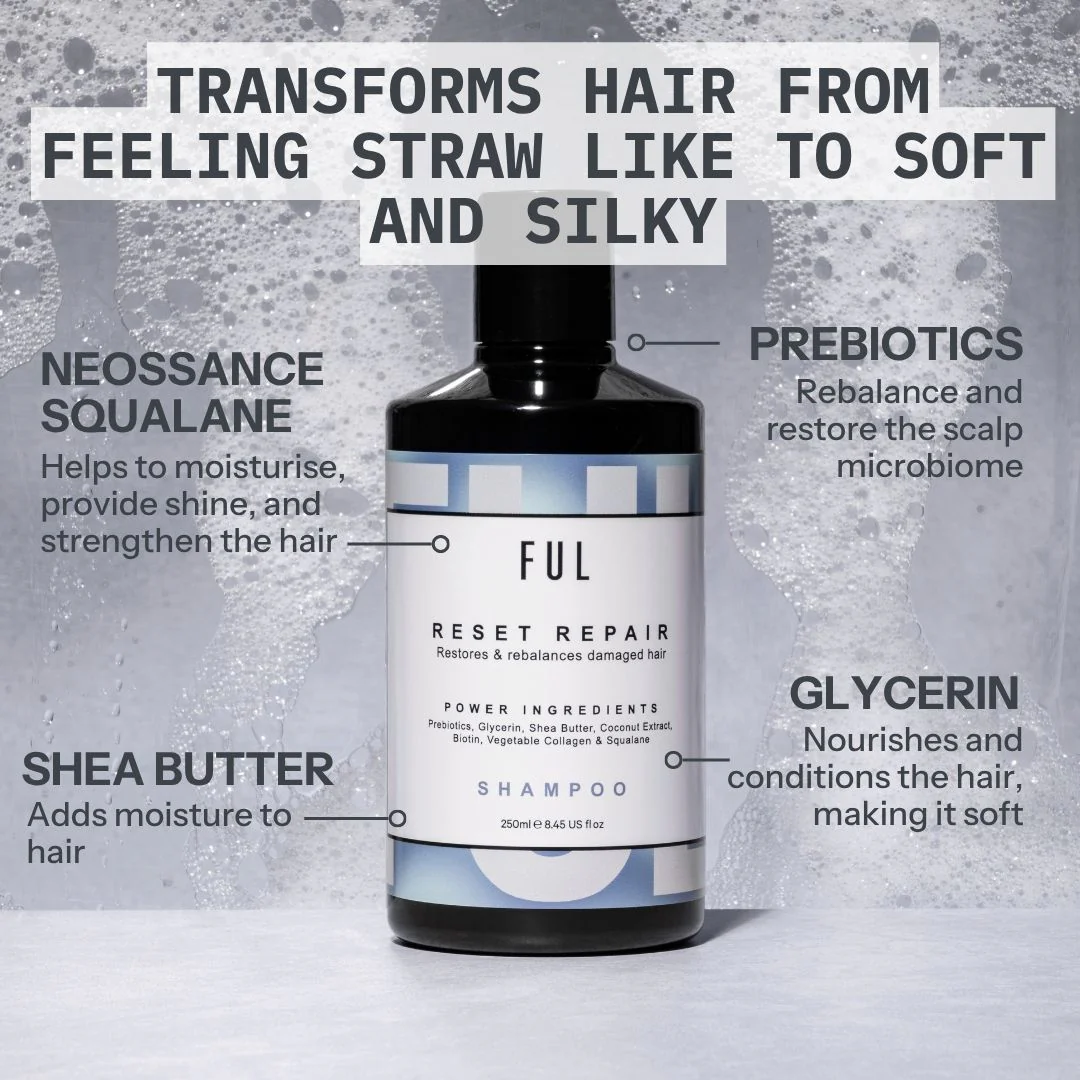 FUL Reset Repair Shampoo 250ml – Strengthening Cleanser for Dry, Damaged or Thinning Hair - Image 3